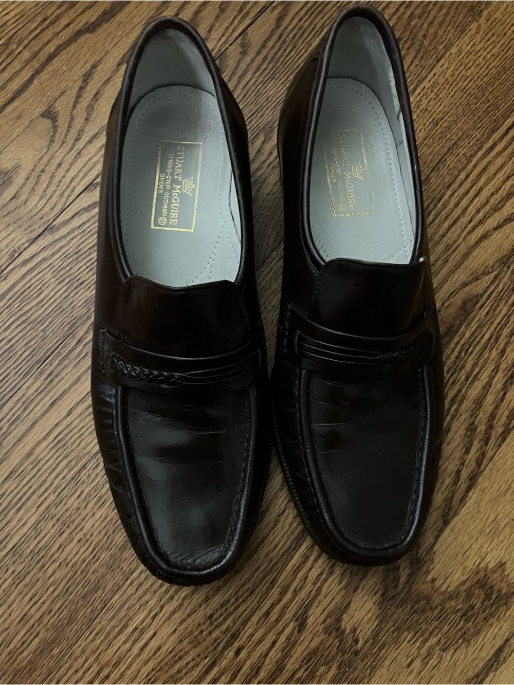 Men's Stuart McGuire Black Leather Penny Loafers size 8D